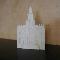 St George Temple -small- shelf or wall metal art
