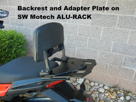 BMW F800S ST/R/GT  Backrest and Adapter Plate. Works with BMW F800S '06-'10, F800ST '06-'12,F800R , F800R  '09-, and F800GT '13-17