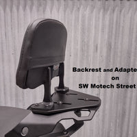 Rückenlehne und Adapterplatte zum Anbringen an SW Motorech Alu Rack