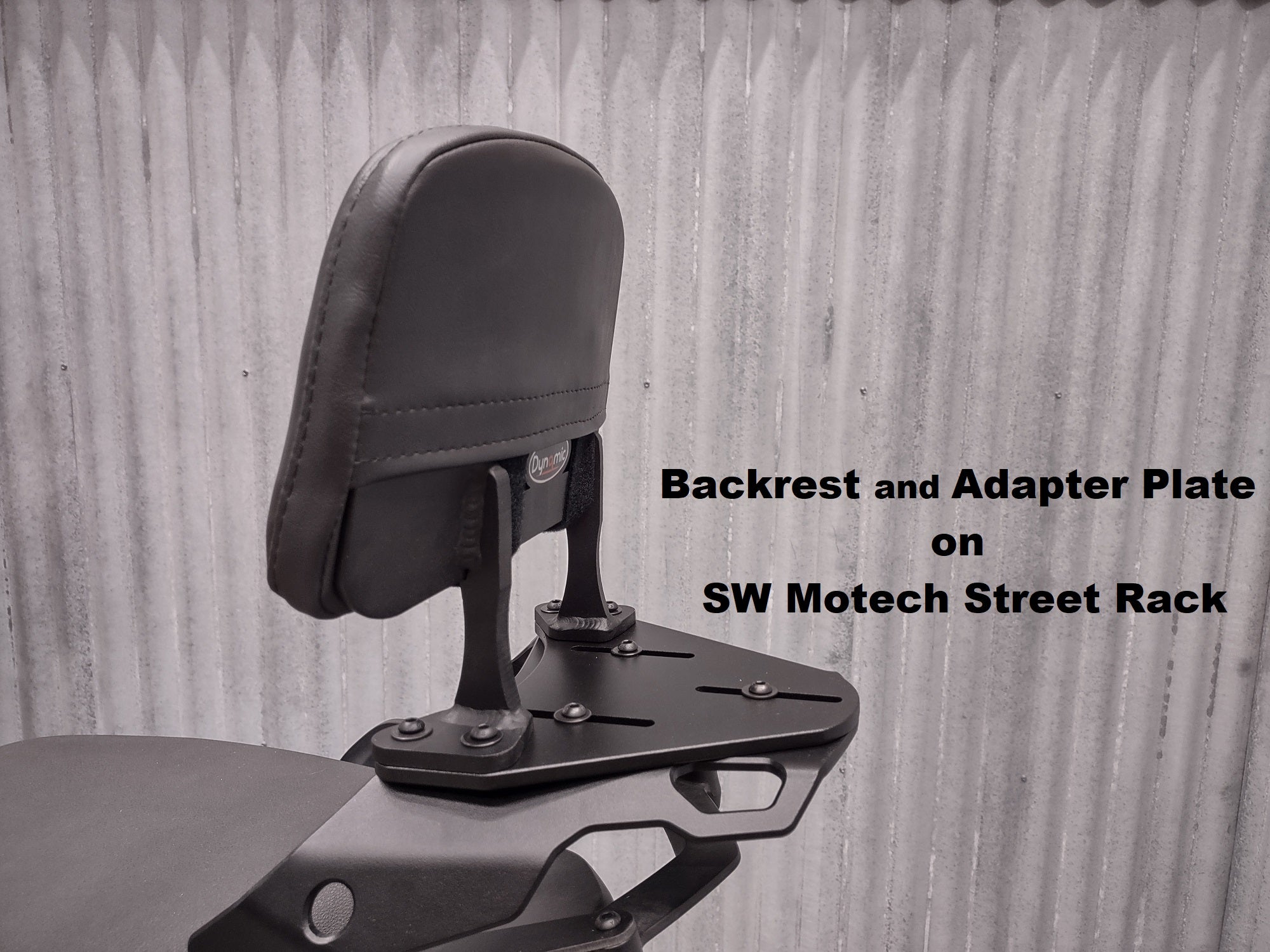 Backrest and Adapter Plate for attaching to SW MOTECH ALU-RACK for