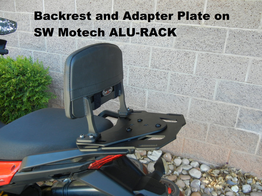 Backrest and Adapter Plate for attaching to SW MOTECH ALU-RACK