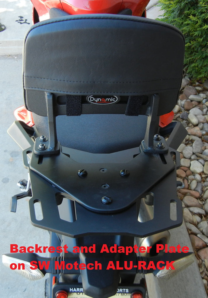 Backrest and Adapter Plate for attaching to SW MOTECH ALU-RACK ...