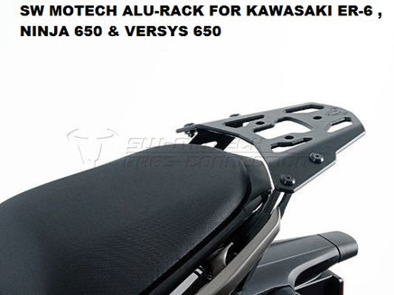Backrest and Adapter Plate for attaching to SW MOTECH ALU-RACK for the Kawasaki Versys 650 07-'10 and '11-'14. 2007-2010 and 2011-2014